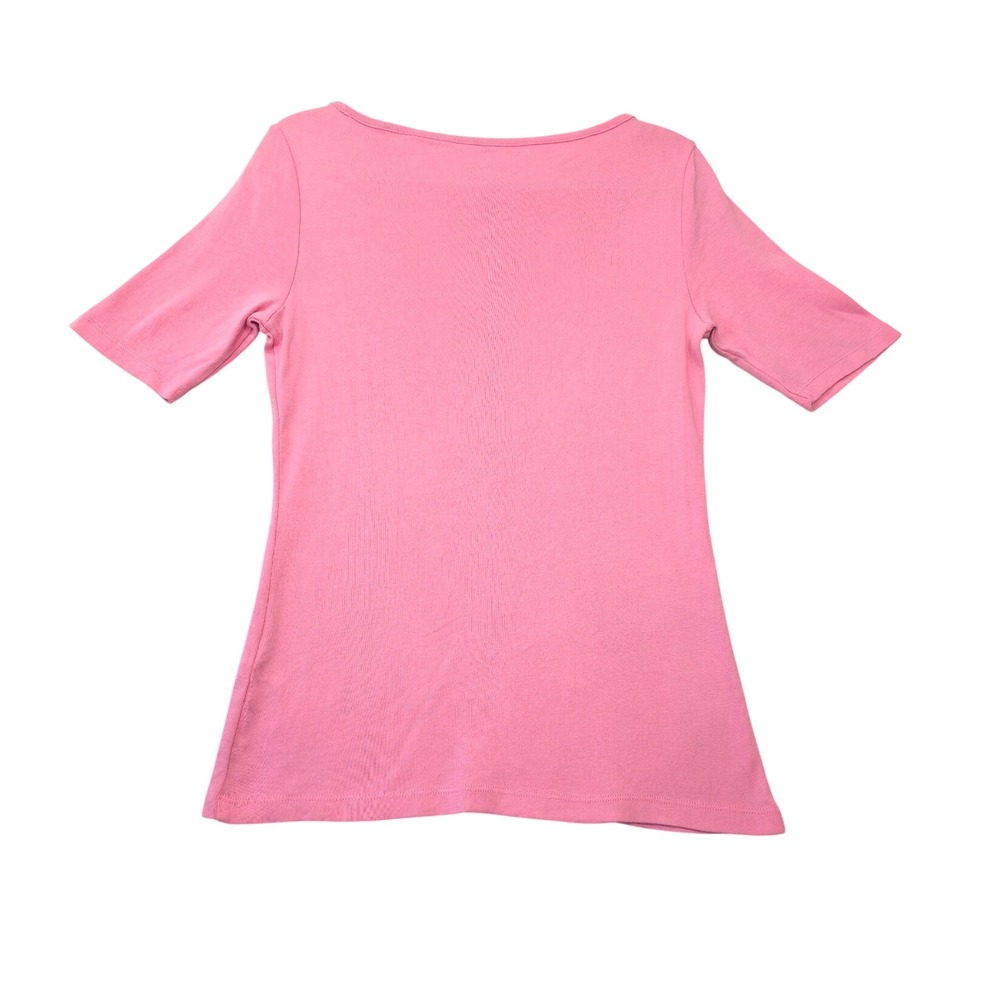 Tommy Hilfiger Pink Cotton Scoop Neck Short Sleeve Tee Shirt Womens Med Coastal - Picture 2 of 8
